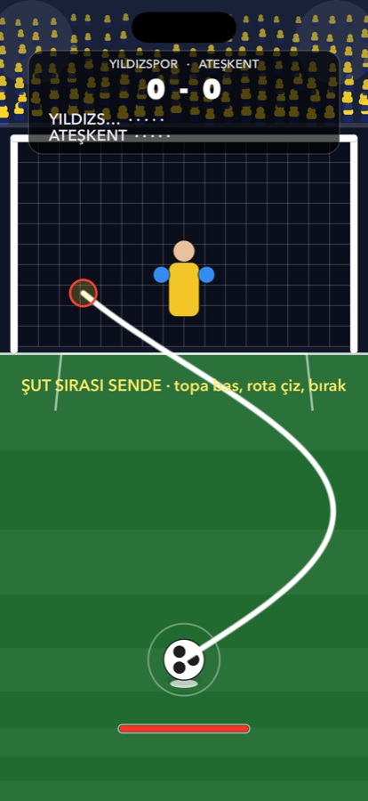 Parmakla çizilen beyaz rota çizgisi